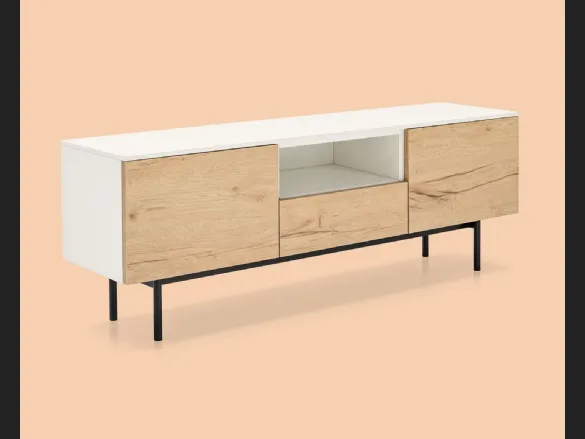 Madia Made CB6101 6 in nobilitato rovere naturale e nobilitato bianco di Connubia