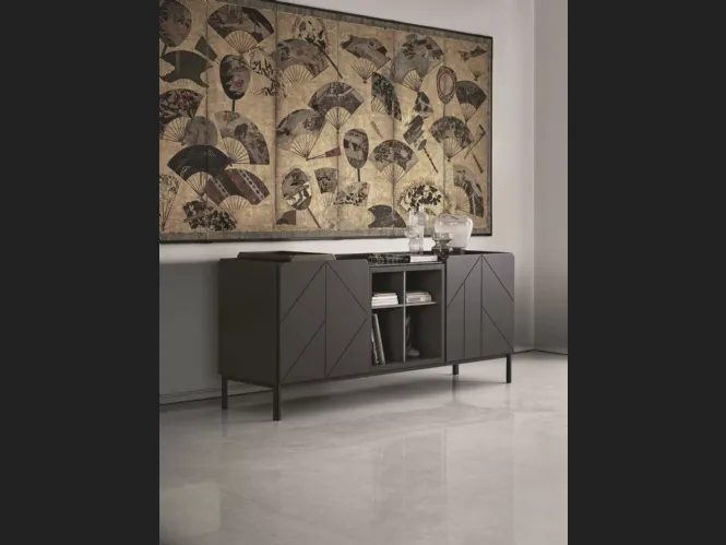 Madia Pica in Legno Laccato Decorato Moka di Bontempi