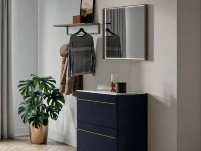 Mobile ingresso sospeso in rovere con  top in gres Domì 03 di Birex
