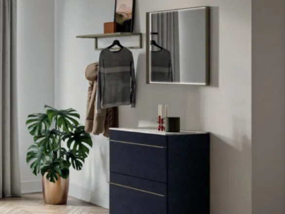 Mobile ingresso sospeso in rovere con  top in gres Domì 03 di Birex