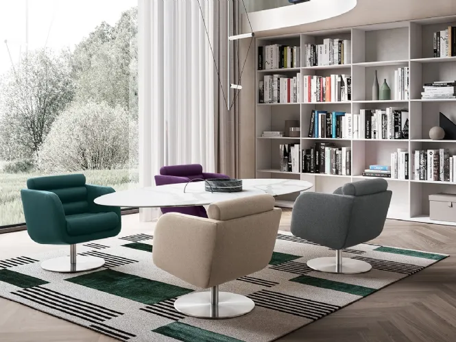 Poltroncina in tessuto sfoderabile Tubes di Felis
