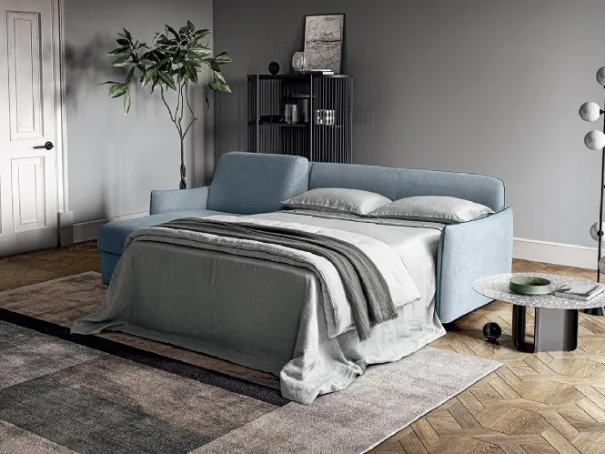Divano Letto in tessuto con penisola Amadeus di Felis