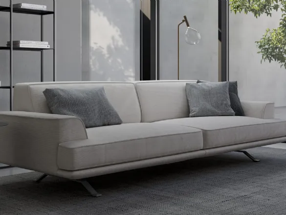 Divano lineare in tessuto Slab plus di Bonaldo