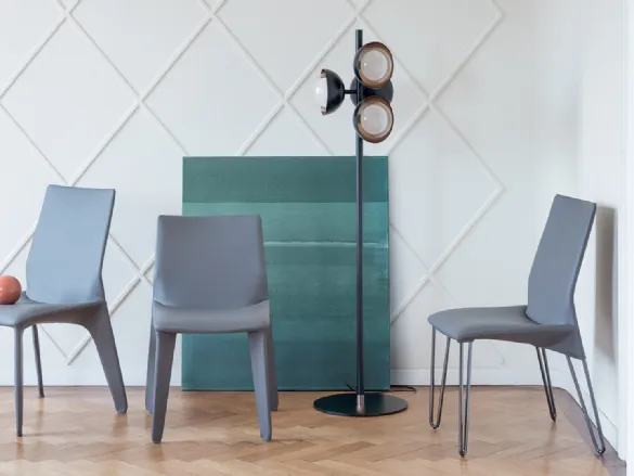 Sedia Heron rivestita in pelle di Bonaldo
