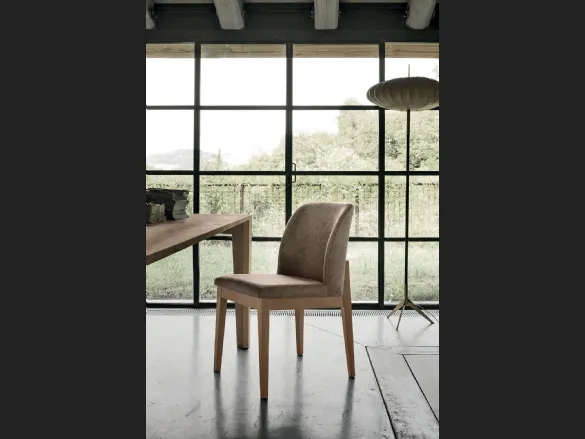 Sedia Salisburgo con struttura in legno verniciato e seduta in morbido tessuto Soft Touch Vintage di Target Point