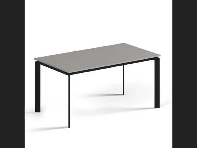 Tavolo allungabile con piano in laminato e struttura in metallo brunito Daniel di Orme
