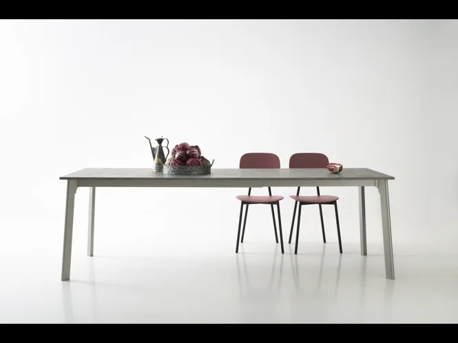 Tavolo allungabile Otello Piano Angoli 90 in laminato grigio di Pointhouse