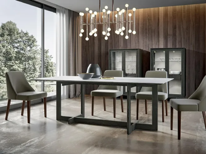 Tavolo Zen Zenith con top in laminato e struttura in legno di Mobilgam