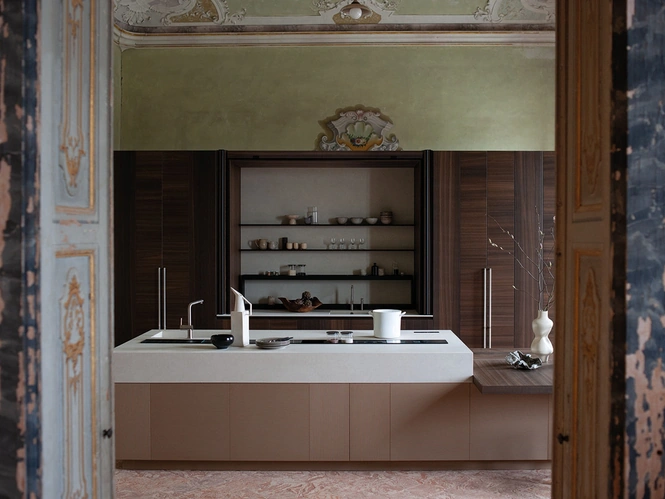 Cucina Design con isola Intarsio Architectural Connections di Cesar