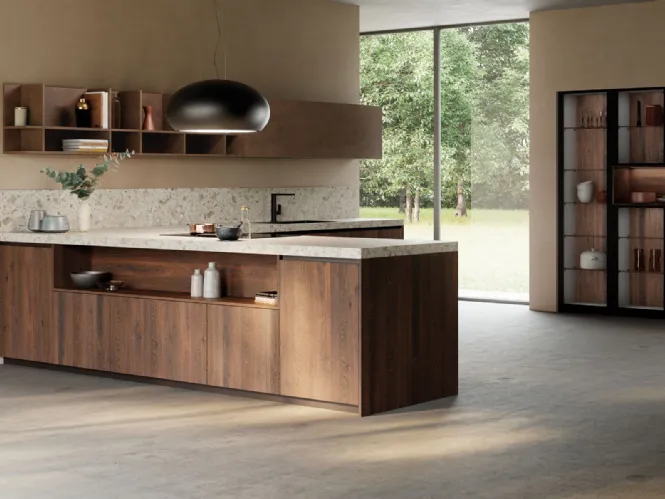 Cucina Design in melaminico e top laminato graniglia Isabel Melaminico di Zecchinon Cucine