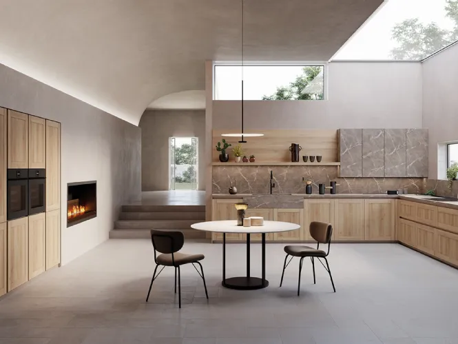 Cucina Design in Rovere con top in HPL K105 Frame di Zecchinon Cucine