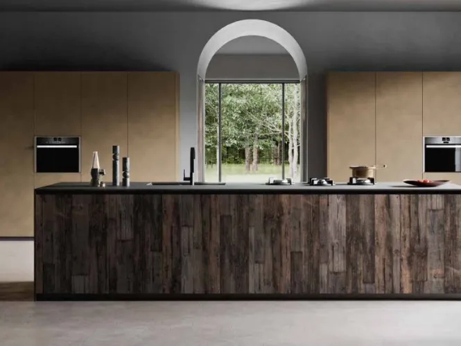 Cucina Design in legno antico di Abete K105 Legno di Zecchinon Cucine