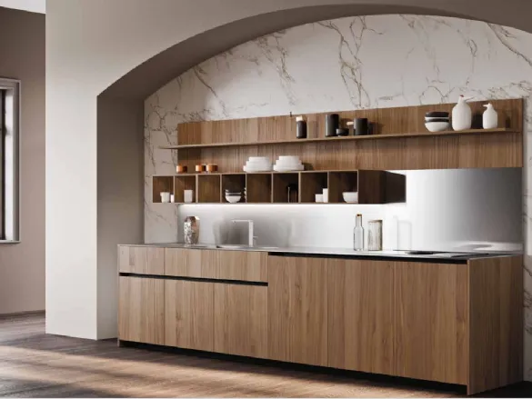 Cucina Design in linea in Noce Canaletto K105 Noce di Zecchinon Cucine
