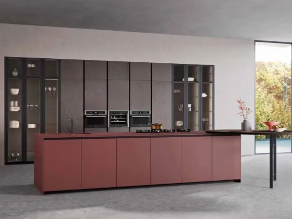 Cucina Design in laccato con piano in laminato Kate Jaipur di Zecchinon Cucine