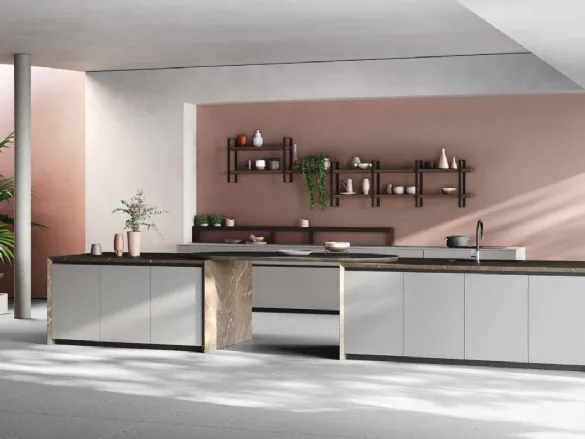 Cucina Design in laccato e marmo Kelly Marmo di Zecchinon Cucine