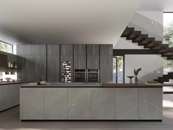 Cucina Design in laminam pietra grigio T70 Pietra di Zecchinon Cucine