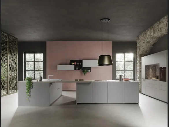 Cucina Design in laccato e top in quarzo Tiffany Quarzo di Zecchinon Cucine
