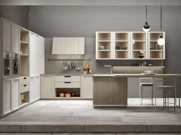 Cucina Moderna angolare in legno di Rovere Eclettica 05 di Scandola