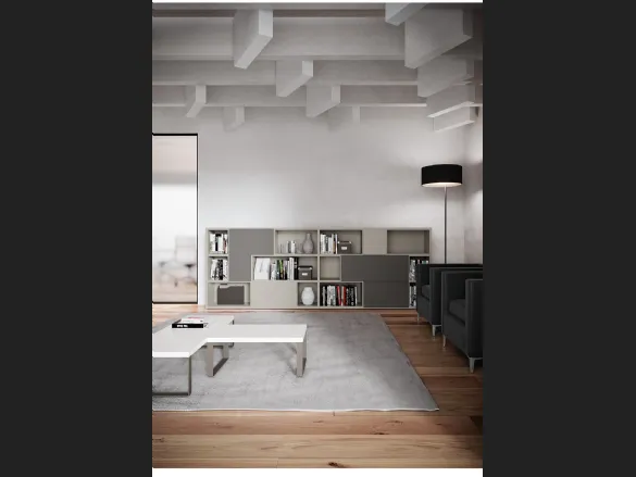 Libreria a muro in laccato Grigio di Colombini Office
