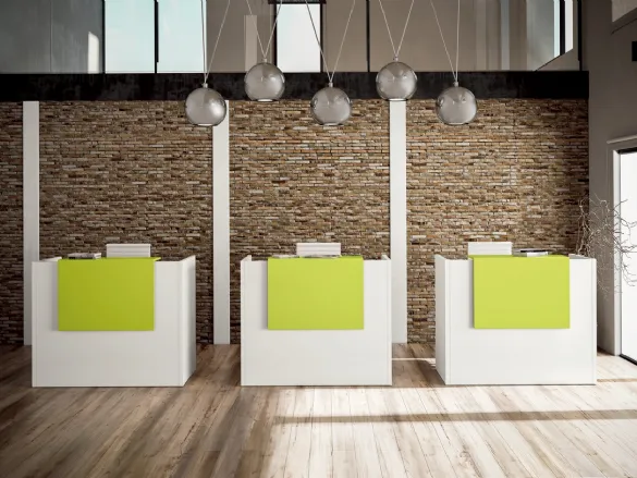Mobile Ufficio Reception COLOR 01 in laccato bianco e colorato di Colombini Office